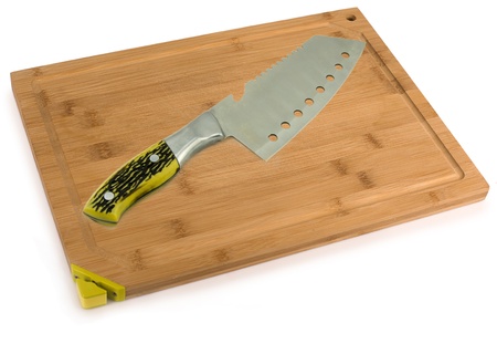 Cutting Board and Kitchen Knife close upの写真素材
