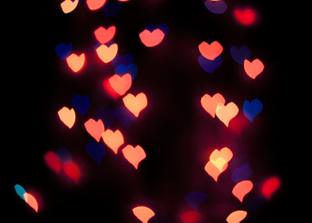 Defocused lights or bokeh in the form of heart