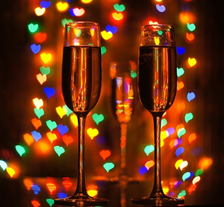 A glass of champagne on the bokehの写真素材