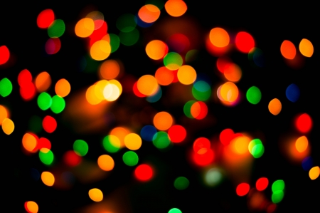bokeh of christmas lights , abstract backgroundの写真素材