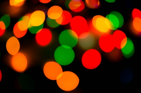 bokeh of christmas lights , abstract backgroundの写真素材