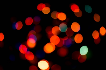 bokeh of christmas lights , abstract backgroundの写真素材