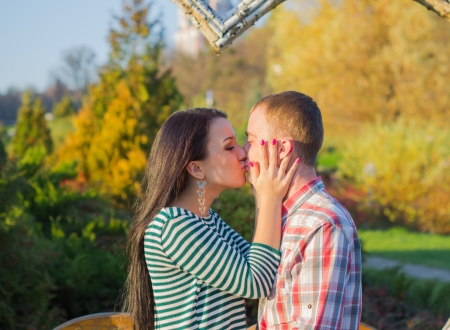 Young couple outdoorsの写真素材