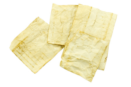 Old paper isolated on whiteの写真素材