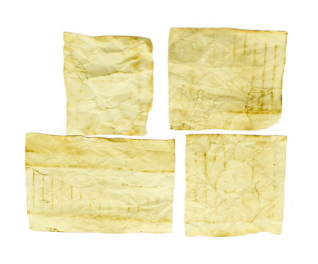 Old paper isolated on whiteの写真素材