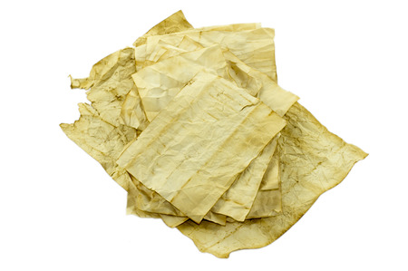 Old paper isolated on whiteの写真素材