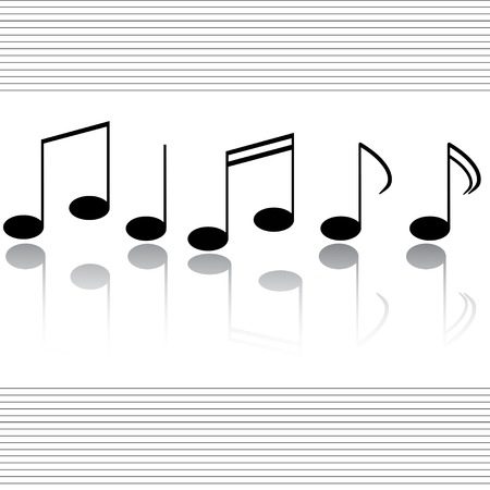 Music elements with flat design, Vector illustrationのイラスト素材