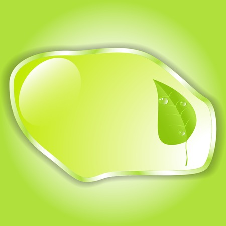 Green leaf with space for text. Vectorのイラスト素材