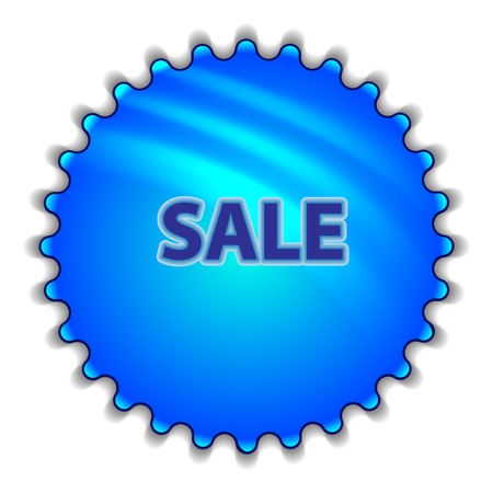 Big blue button labeled "SALE"のイラスト素材