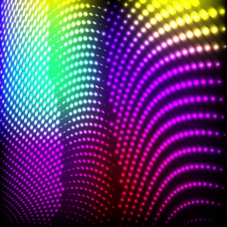 Abstract background colorful lights on black, vector.のイラスト素材