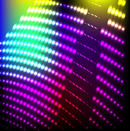 Abstract background colorful lights on black, vector.のイラスト素材