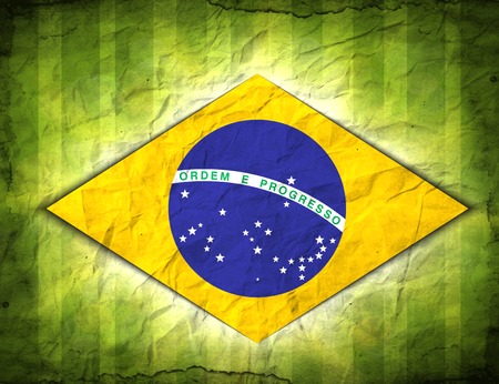 Illustration football card in Brazil flag colors. のイラスト素材