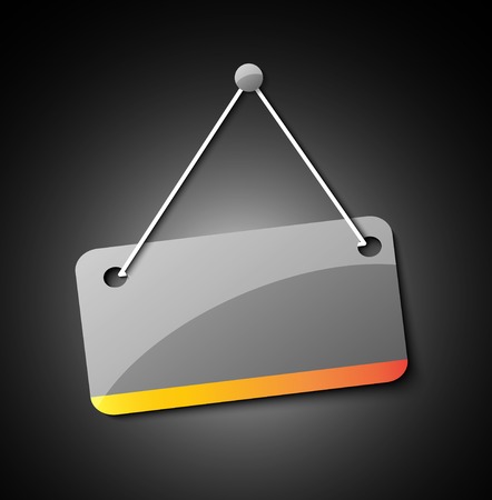 Blank hanging sign for your text on an abstract background.のイラスト素材