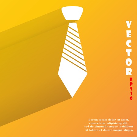 Hipster tie. Flat modern web button with long shadow and space for your text. のイラスト素材