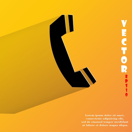 phone. Flat modern web button with long shadow and space for your text. のイラスト素材