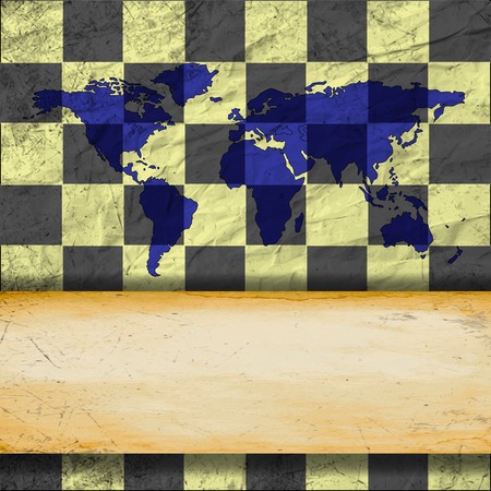 vintage crack old scratched empty chess board. abstract grunge background. のイラスト素材