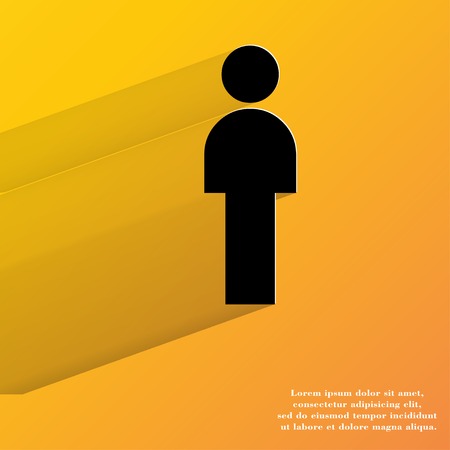 man restroom.  Flat modern web button with long shadow and space for your text. の写真素材