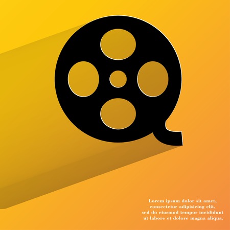 Film. Flat modern web button with long shadow and space for your text. .の写真素材