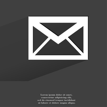 mail. envelope.  Flat modern web button with long shadow and space for your text. .の写真素材