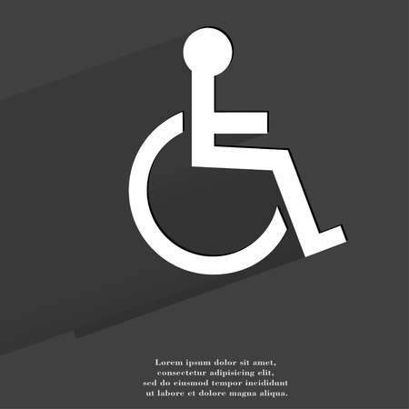 disabled. Flat modern web button with long shadow and space for your text. .の写真素材
