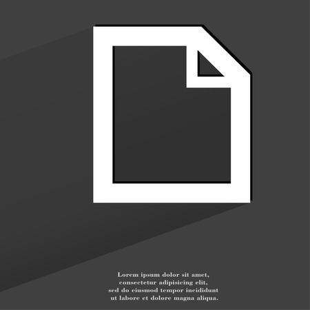 blank paper. Flat modern web button with long shadow and space for your text. .の写真素材