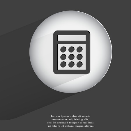 calculator. Flat modern web button with long shadow and space for your text. .の写真素材