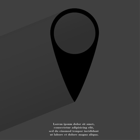 map pointers. Flat modern web button with long shadow and space for your text. .の写真素材
