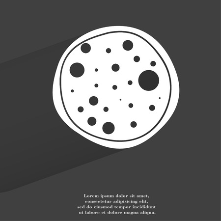 Pizza. Flat modern web button with long shadow and space for your text. .の写真素材