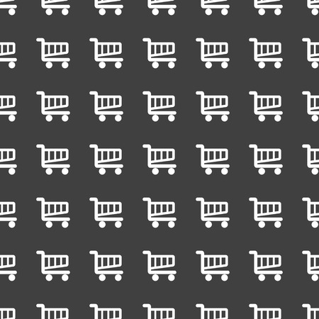 Shopping basket web icon. flat design. Seamless pattern.  のイラスト素材