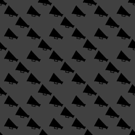 Megaphone, Loud-hailer web icon. flat design. Seamless gray pattern. Vector EPS10のイラスト素材
