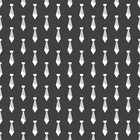 Hipster tie web icon.  flat design. Seamless gray pattern.  のイラスト素材