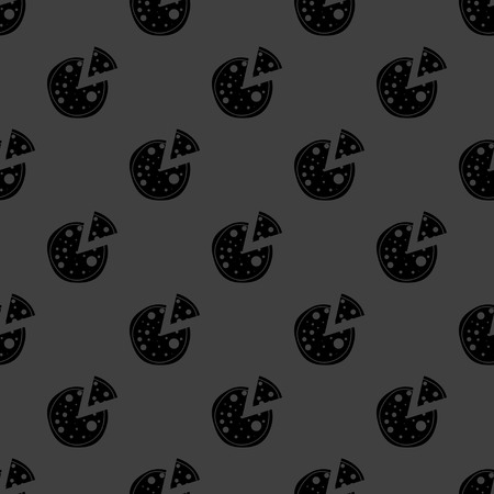 Pizza web icon. flat design. Seamless gray pattern.  のイラスト素材