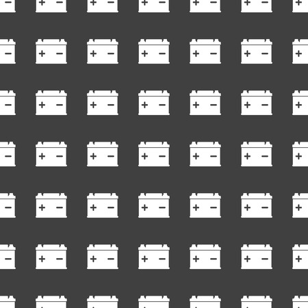 Car battery web icon. flat design. Seamless gray pattern.の写真素材