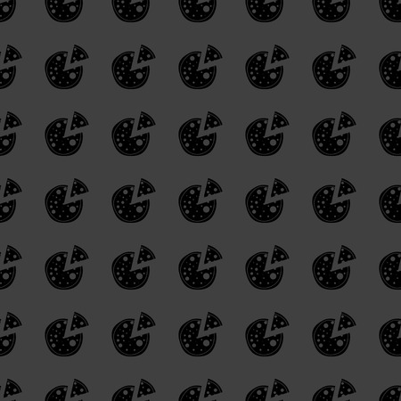 Pizza web icon. flat design. Seamless gray pattern.の写真素材