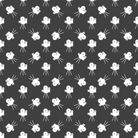Videocamera web icon. flat design. Seamless gray pattern.の写真素材
