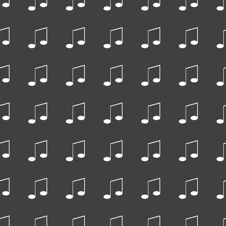 Music elements notes web icon. flat design. Seamless gray pattern.の写真素材