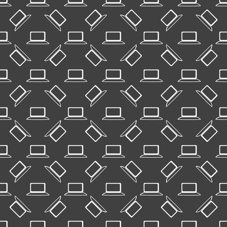 Notebook web icon. flat design. Seamless gray pattern.の写真素材
