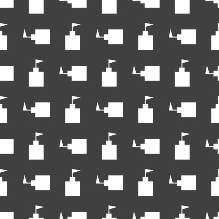 tower web icon. flat design. Seamless gray pattern.の写真素材