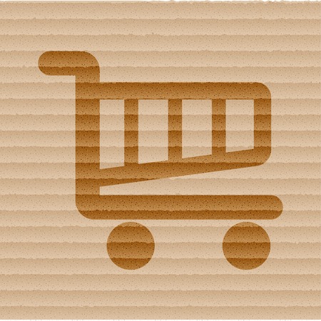 Shopping basket. Flat modern web button and space for your text. Vector. EPS10のイラスト素材