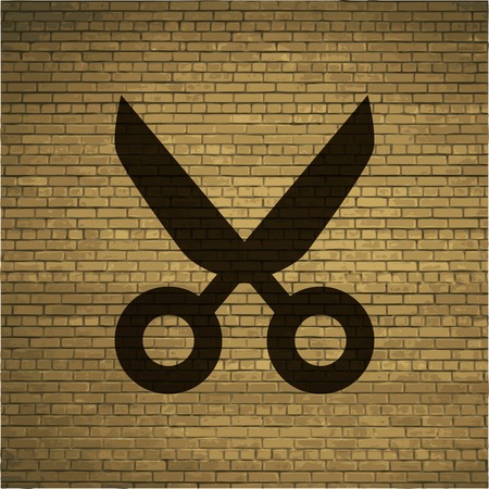 Scissors. Flat modern web button and space for your text. Vector. EPS10のイラスト素材