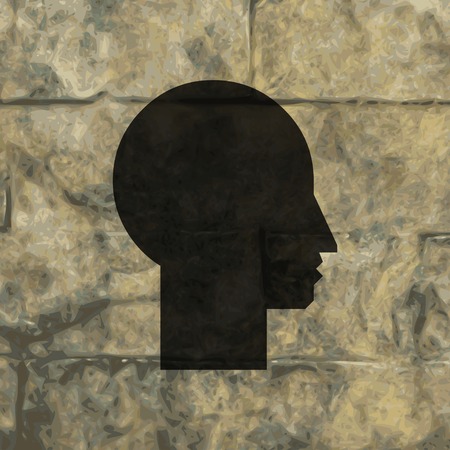 Man silhouette profile picture. Flat modern web button and space for your text. Vector. EPS10のイラスト素材