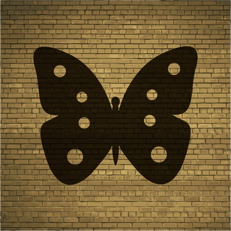 butterfly. Flat modern web button and space for your text. Vector. EPS10のイラスト素材