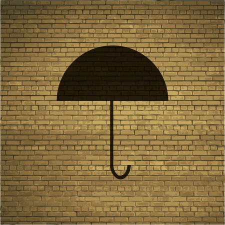 Umbrella. Flat modern web button  and space for your text. Vector. EPS10のイラスト素材