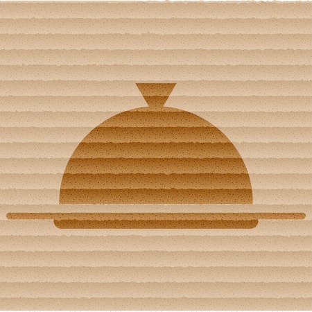 Restaurant cloche. Flat modern web button  and space for your text. Vector. EPS10のイラスト素材