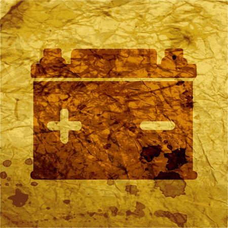 Car battery. Flat modern web button and space for your text. Vector. EPS10のイラスト素材