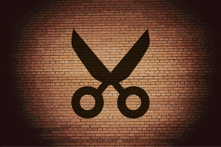 Scissors. Flat modern web button and space for your text. Vector. EPS10のイラスト素材