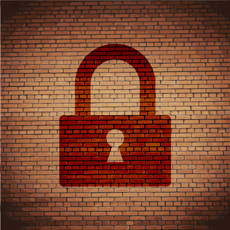 padlock. Flat modern web button and space for your text. Vector. EPS10のイラスト素材