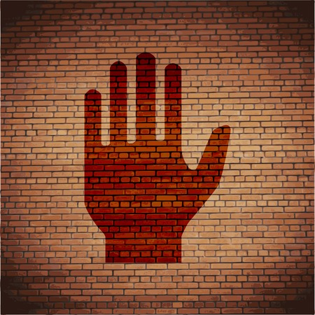 Stop. hand. Flat modern web button and space for your text. Vector. EPS10のイラスト素材