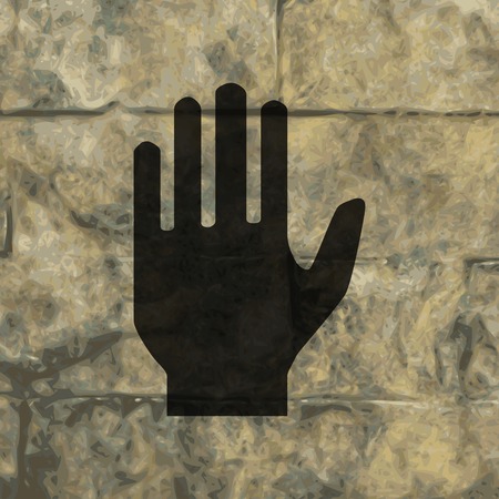 Stop. hand. Flat modern web button and space for your text. Vector. EPS10のイラスト素材