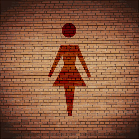woman restroom. Flat modern web button and space for your text. Vector. EPS10のイラスト素材